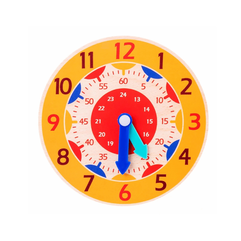 24 -hour wooden clock in wood